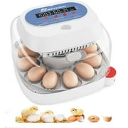 Egg Incubator, 12 Eggs Incubator with Automatic Egg Turner and Temperature and Humidity Control, LED Display Egg Incubator for Hatching Chicken, Duck, and Goose Eggs with Kettle, Sprinkler, Gift