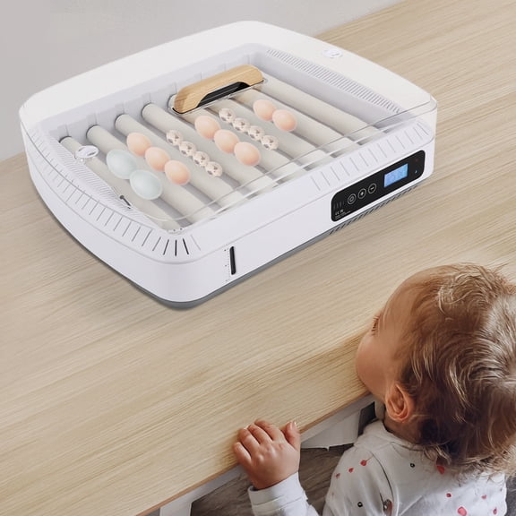 Egg Incubator, 35 Eggs Incubator Fully Automatic, Large Capacity Hatcher Machine with Roller Tray, for Chicken Duck Quail Eggs, Poultry Farming, Home Use