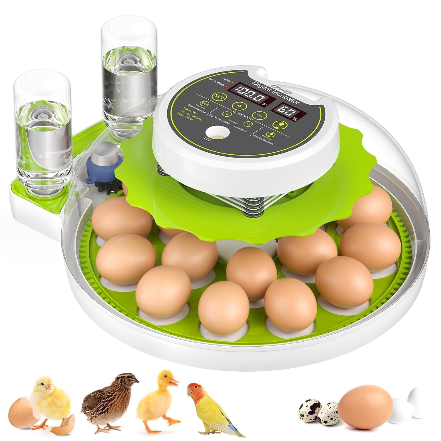 UWR-Nite 112 Egg Incubator, Auto Turner, Temp & Humidity Control, For Various Birds
