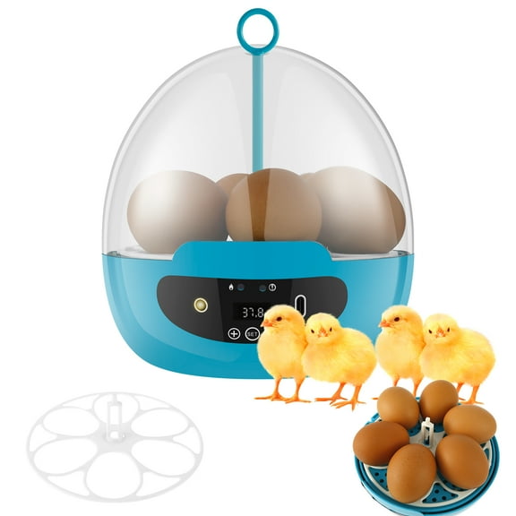 Egg Incubator Smart Egg Incubator for Hatching 6 Eggs Chicken Incubator with 360° Auto Egg Turning and Temperature Control Practical Incubator with LED Egg Light for Hatching Chicks Quails Ducks