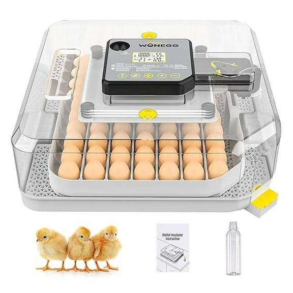 Egg Incubator with Automatic Turner & Humidity Control - Chicken, Duck, Goose Egg Hatchery - LED Display, Egg Candler, Stable Temperature