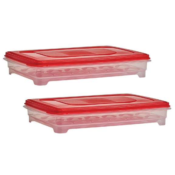Buddeez Plastic Egg Storage Trays with Airtight Seals, Set of 2