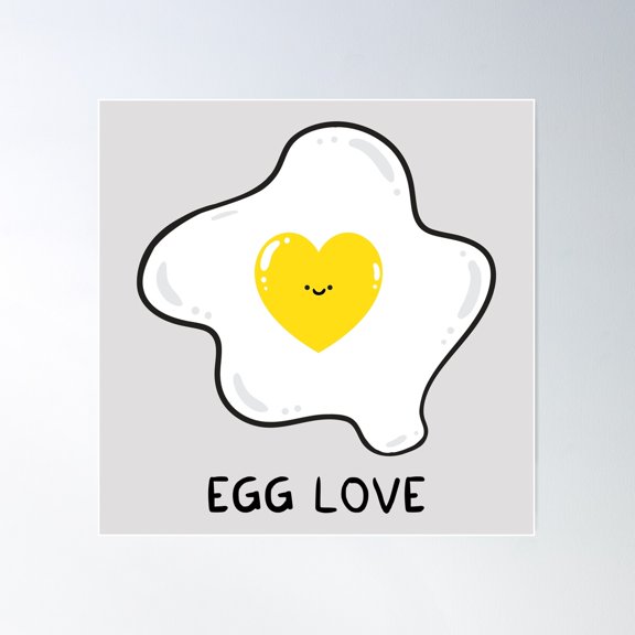 Egg Love Poster Wall Art, Modern Wall Decor For Living Room Bedroom, 16x16 UNFRAMED