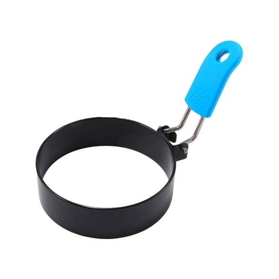 Egg Mold Ring Large Nonstick Egg Rings, Round Crumpet Ring Mold Shaper for English Muffins Pancake Cooking Griddle - Portable Grill Accessories for Camping Indoor Breakfast Sandwich Burger, Blue 1 Pc