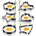 thumbnail image 1 of Egg Molds Egg Shaper Egg Ring Pancake Maker with Handle-6PCS, 1 of 4