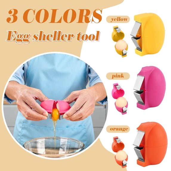 Egg Opener Egg Cracker Tool for Raw and Hard Boiled Eggs Shell Remover Peeler Separator Portable Kitchen Gadget for Home Cooking and Baking Essentials 3PCS 3PCS