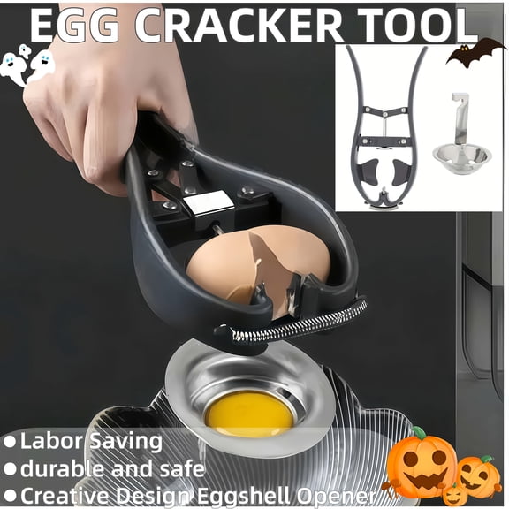 Egg Opener and Separator Tool Easy to Use, Clean, Safe, and Durable Multi-Functional Kitchen Gadget for Baking and Cooking Creative Egg Shell Cracker and Separator, Perfect Halloween Gift