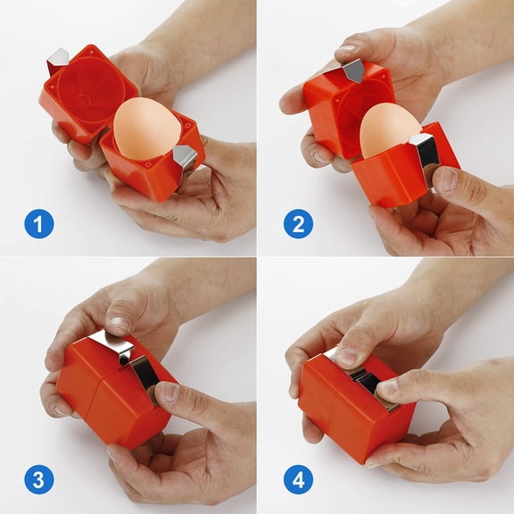 Egg Opener Topper Cutter Tool, Handheld Kitchen Egg Separator and Cracking Gadget, Stainless Steel Shell Remover Yolk Divider for Baking and Cooking(orange)