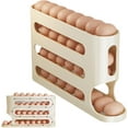 thumbnail image 1 of Egg Organizer for Fridge 60 Eggs,Egg Holder Countertop,Egg Holder for Refrigerator 60 Egg,4-layer Tilted Design Slide Egg Storage Holder, Automatic Scrolling Egg Holder, Egg Organizer for Fridge Door, 1 of 8