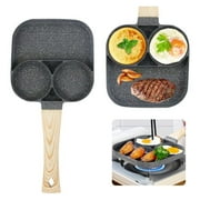 Egg Pan 3 Section Egg Frying Pan Nonstick Compatible with Gas Stove and Induction Cookware