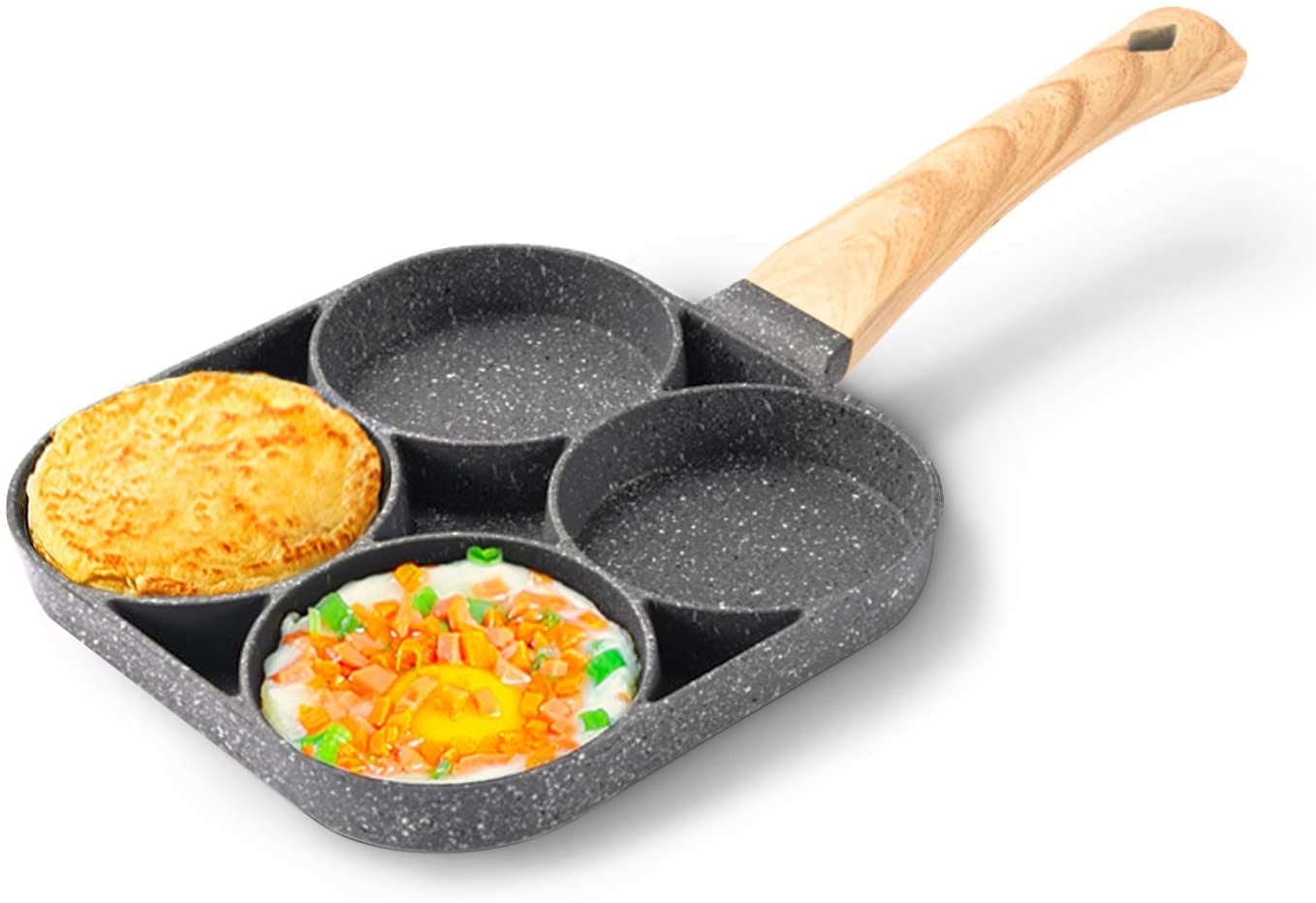 4-Cup Nonstick Egg Frying Pan Omelette Pan Granite Mini Egg Cooker