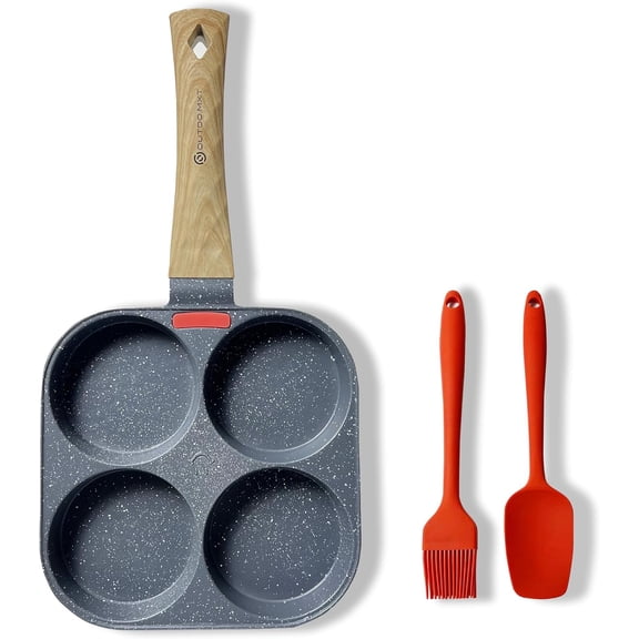 Egg Pan Omelette Pan 4 Cup Nonstick Breakfast ke Maker Fried Egg Cooker Eggs Pan ke Pan Egg Frying Pan Kitchen Cooking Tool Suitable for Gas Stove Electric Induction Cookware