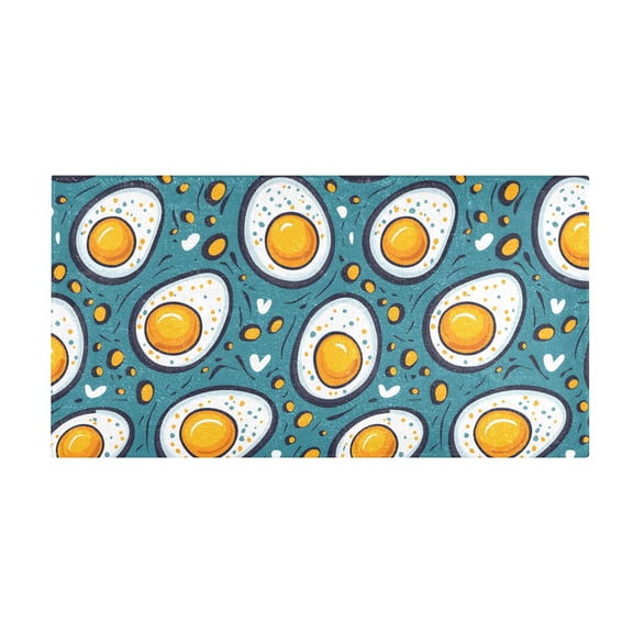 Egg Pattern Bath Mat 39x20 Inch Soft Absorbent Non-Slip Plush Bathroom Rug for Floor