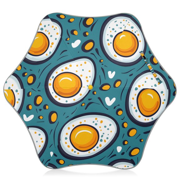 Egg Pattern Kids Umbrella Rain Umbrella Clear Grip Handle Folding Umbrellas UV50+ 35in