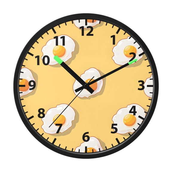 Egg Pixel Style Wall Clock 12 Inch Voice Activated Night Light Silent Non Ticking
