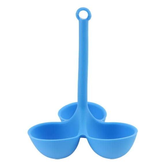 Egg Poacher Food-Grade 3 Holes Temperature Resistance Silicone Egg Cooker Egg Holder Cup Cooking Accessories-Blue