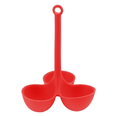 Egg Poacher Food-Grade 3 Holes Temperature Resistance Silicone Egg Cooker Egg Holder Cup Cooking Accessories-Red