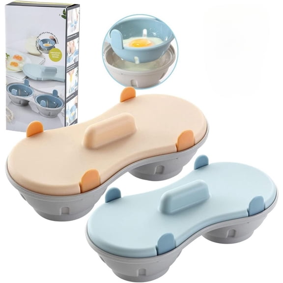 Egg Poacher Microwavable, Egg Steam with Measure Cup Dishwashable, Egg Maker Poached Egg Steamer Kitchen Gadget