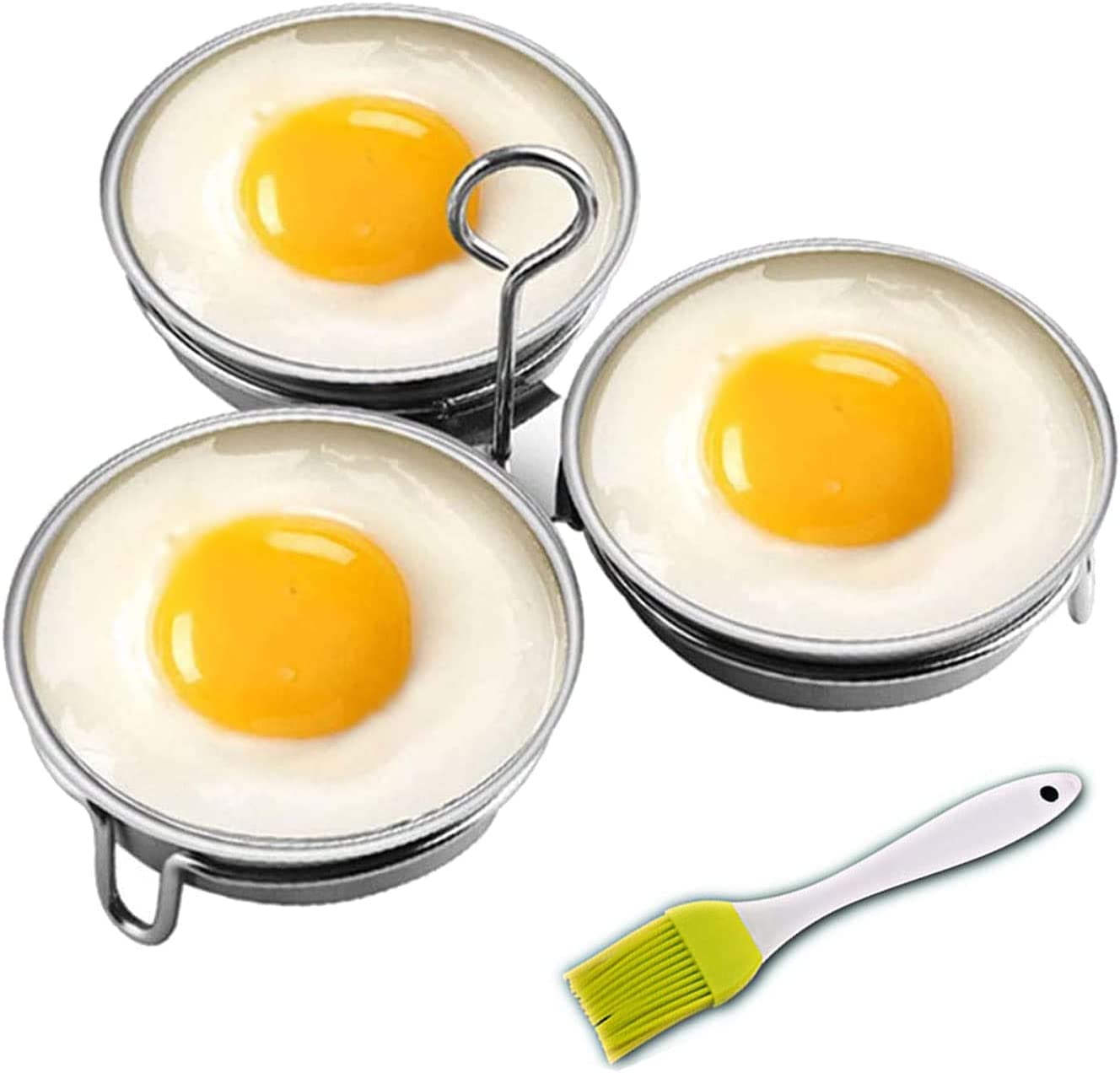 Egg Poacher Stainless Steel Egg Cooker Poached Egg Maker for Breakfast 3 Cups Brand Kosmosta