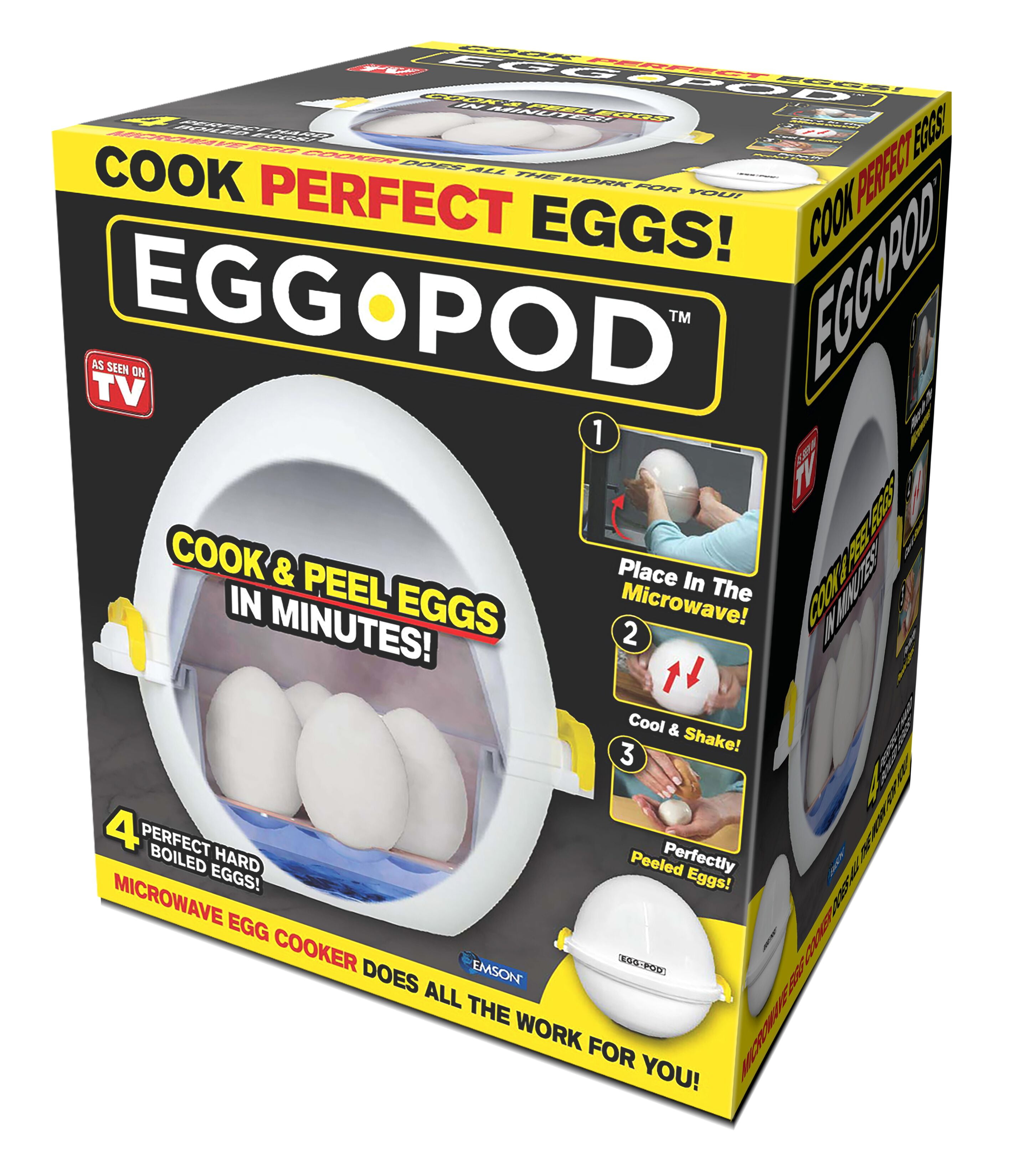 TAMOSH Egg Pod - Microwave Egg Boiler Cooker Egg Steamer Perfectly Eggs and  Detaches the Shell