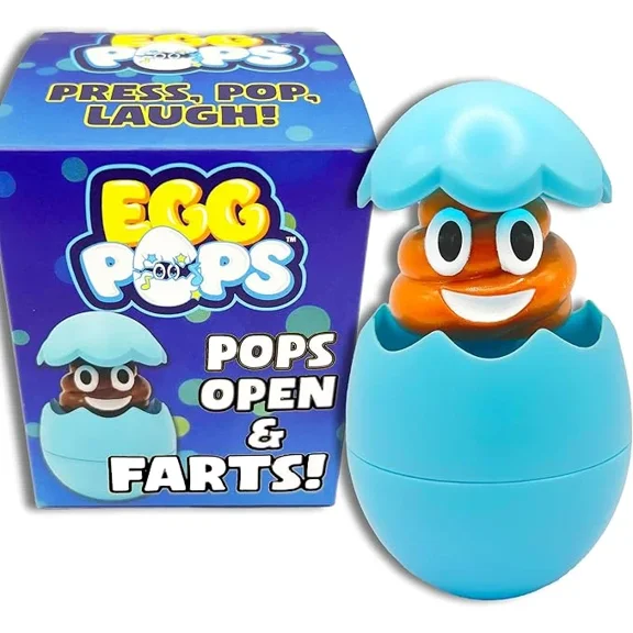 Egg Pops Farting Toy Funny Easter Egg Gag Gift with Pop-Up Poop Character & Sound Effects, Novelty Party Favor, Easter Basket Stuffer for Kids 3+