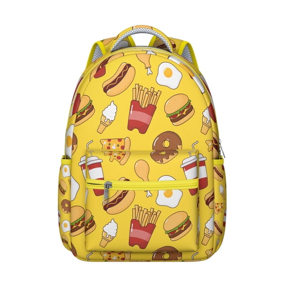 Egg Print Campus Backpack - Durable Bookbag for Students, Trendy Egg-Themed Design, Lightweight Laptop Bag for School & Work