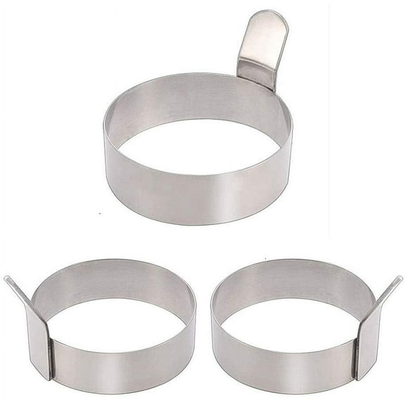 Egg Ring,3 Inch Stainless Steel Omelet Mold Pancake Ring Metal Kitchen Cooking Tool (3 Pack)