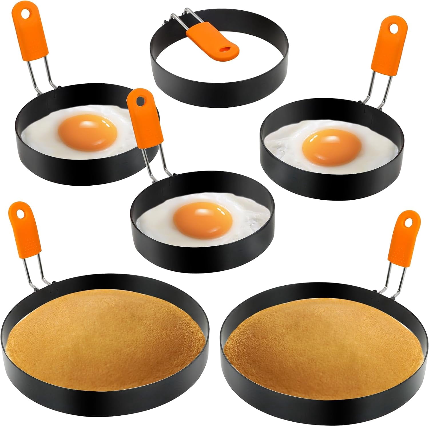 Egg Ring Pancake Ring Set 6 Pcs Stainless Steel Fried Egg Circles ...