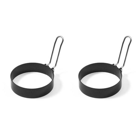2 Pcs Stainless Steel Eggs Maker Non Stick Round Egg Cooker for Cooking Cooking Rings Shaper for Frying Pancake Sandwiches Metal Handle Household Kitchen Breakfast Tool Egg Shaper