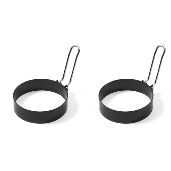 Egg Ring Set For Frying Or Shaping Eggs, Round Egg Cooker Rings For Cooking, Stainless Steel Non Stick Mold Shaper Circles for Fried Egg, Sandwiches, Egg Maker Molds (2 Pack)