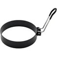 thumbnail image 1 of Egg Ring Stainless Steel Round Mold Fryer, Anti Scalding Silicone Egg Ring, Non Sticking Circular Egg Frying Mold for Camping Breakfast Sandwich Burger (Black,4 Inch), 1 of 5