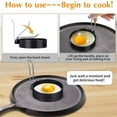 thumbnail image 1 of Egg Rings 3 Inch Nonstick Egg Rings Set Round Crumpet Ring Mold with Handle Large Ring for Frying Eggs Round Mold for English Muffins Griddle Cooking Shaper for Breakfast(Black,1Pc), 1 of 8