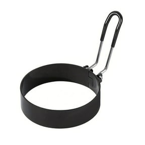 Egg Rings for Frying Eggs,3" Round Non Stick Griddle Rings,Egg Sandwich/Pancake/Cooking Molds,Breakfast Maker Accessories,Round Egg Mold,Egg Circle,Metal Baking Ring Mold,Cooking Ring,1PC,Black