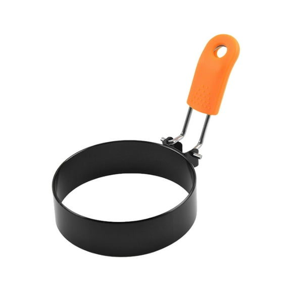 Egg Rings for Frying Eggs,Round Egg Cooker Ring,Egg Rings with Silicone Handle, Stainless Steel Egg Cooking Rings，Nonstick，For Frying Eggs and Egg Mcmuffins, Egg Mold For Breakfast(Orange)