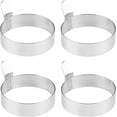 thumbnail image 1 of Egg Rings for Frying Mini Hamburg Maker Metal Shaper Circles for Fried Egg Non Stick Stainless Steel Egg Ring Molds No Scald Pancake Mould for Frying or Shaping Eggs with Oil Brush,4pack, 1 of 4
