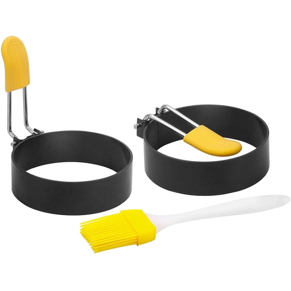 Egg Rings Mold Set, 2PCS Stainless Steel Egg Cooking Rings Cooking Tools, Pancake Mold for frying Eggs and Omelet