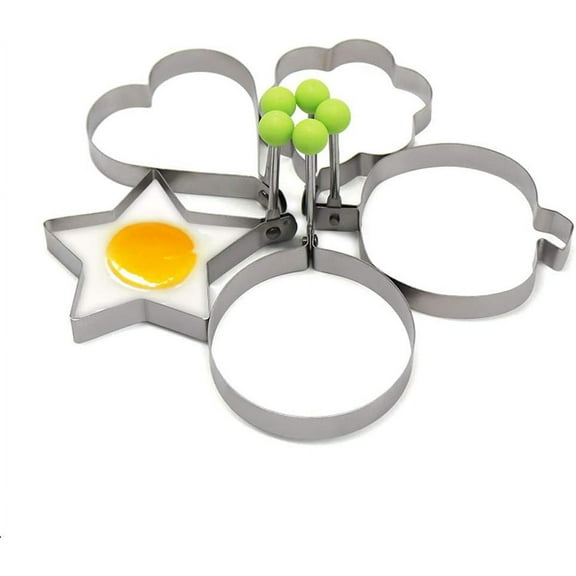 Egg Rings Set, DIY Fried Egg Cooker Maker Molds 5pcs (#1)