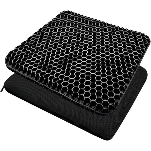 Egg Seat Cushion, Breathable Cushion Chair Pads with Non-Slip Cover for Office , Honeycomb Design Egg Seat Cushion As Seen TV (Black)