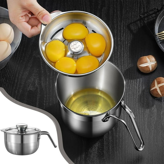 WUXICHEN Egg Separator with Lid, Stainless Steel Yolk Separator Strainer Dividing Bucket for Quick Separation and Yolks Essential Kitchen Tool