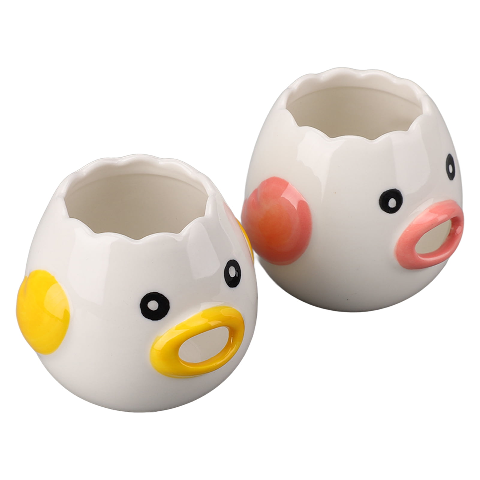 Egg Separator, Sawtoothed Top Ceramic Egg Separator Chicken Shaped For