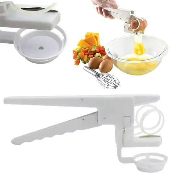 Egg Separator Tool Basdi Handheld Egg Opener & Separator Tool - Easy Shell Cracker for Clean Breaks & Yolk/White Separation, Bpa-Free & Compact for Baking & Breakfast, Handheld Egg Cracker, White