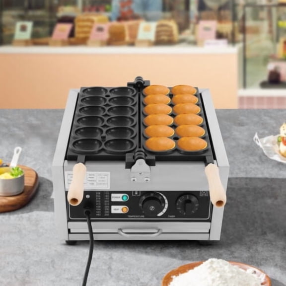 Egg-Shape Waffle Maker 1800W Mini Electric Baking Machine for Homemade Desserts