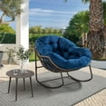 thumbnail image 1 of Egg Shape Wicker Rocking Chair Thick Cushion Modern Lounger for Balcony and Garden Comfy Rocking Chair for Indoor and Outdoor Relaxation, 1 of 11