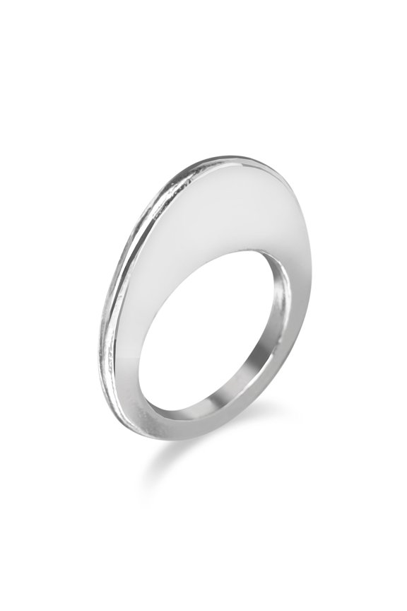 Egg Shaped .925 Sterling Silver Ring