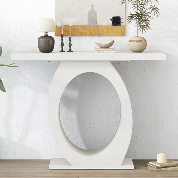 Egg-Shaped Base Console Table - Stable & Functional for Any Room