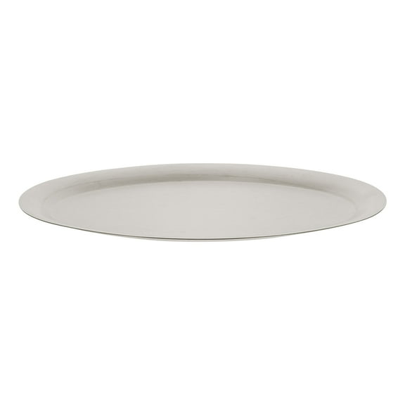 FUEENIRVA White Stainless Steel Food Plate with Smooth Surface for Hot and Cold Meals