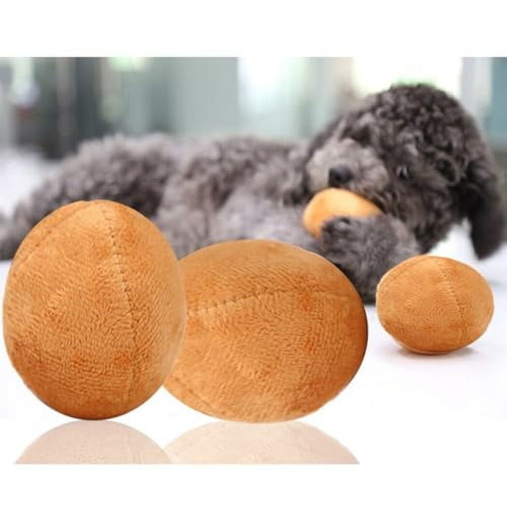 Egg-Shaped Plush Puppy Toy: Soft Bell-Infused Teething Chew for Biting, Outdoor Training, and Home Tooth Care for Small to Large Dogs