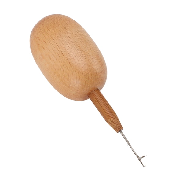 Egg Shaped Wooden Darning Tool for Socks Sweaters & Scarves Complete Mending Device Kit with Stainless Steel Crochet Hook For Needlework Repairs (3.15 inches / 8 cm)