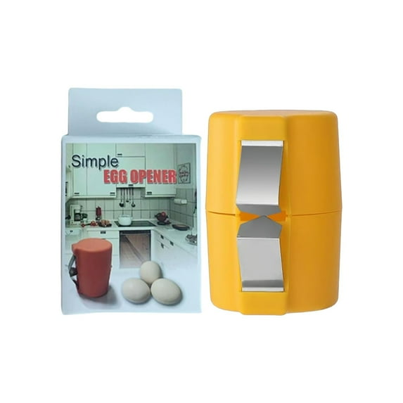 Egg Shell Opener, 1 Pc New Egg Cracker Tool for Raw Eggs, Hard Boiled Egg Peeler Egg Cube Egg Separator Handheld, Stainless Steel Eggshell Breaker Egg Shell Cutter Kitchen Gadgets, 2.55"x2.83",Yellow