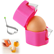 Egg Shell Opener, 2026 Upgraded Egg Opener for Hard Boiled Eggs, Egg Peeler Separator for Raw Eggs Cracker Tool Cutter Kitchen Gadgets with Love Egg Fryer (Pink, 1 Set)
